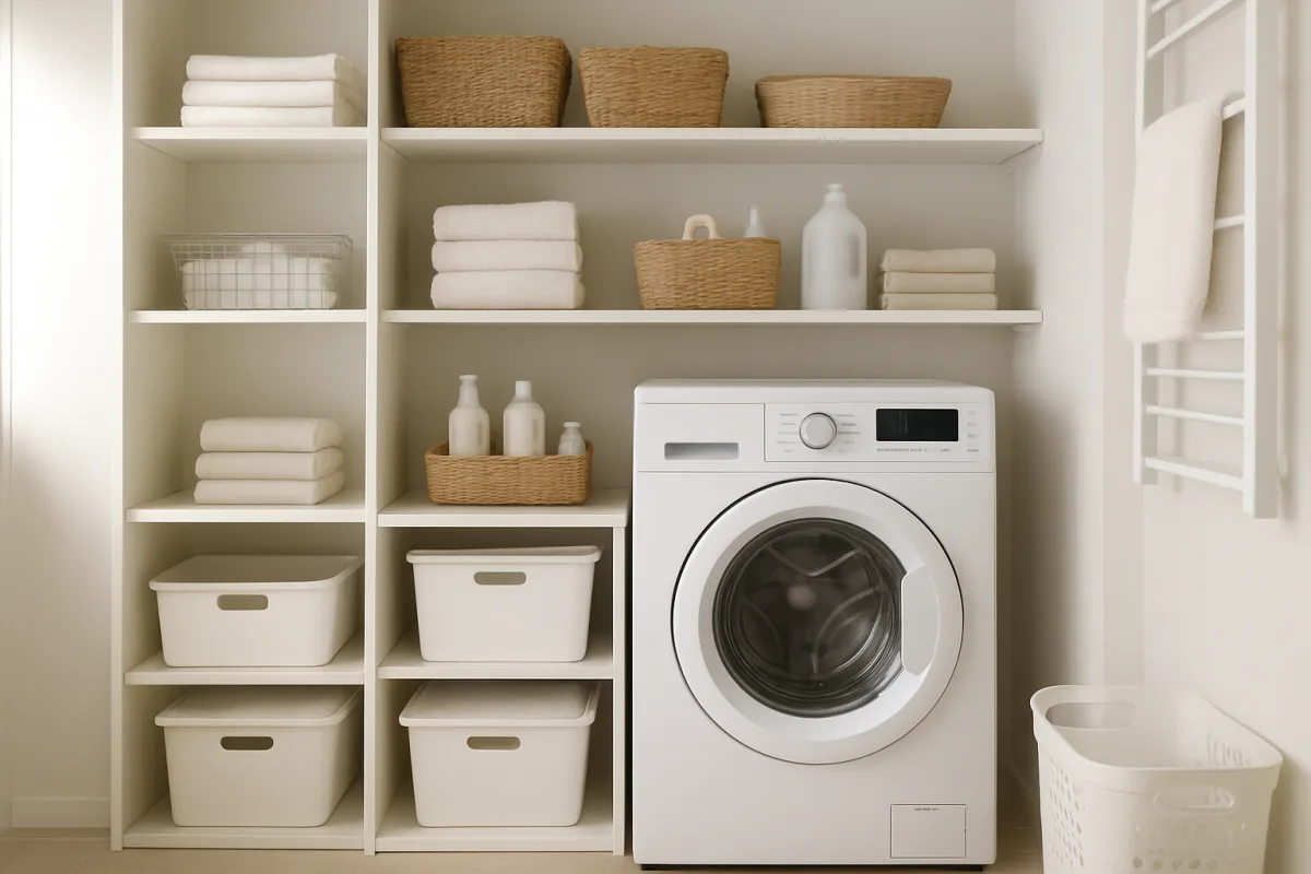 Organização inteligente de lavanderia: dicas para otimizar espaço, economizar energia e facilitar seu dia a dia